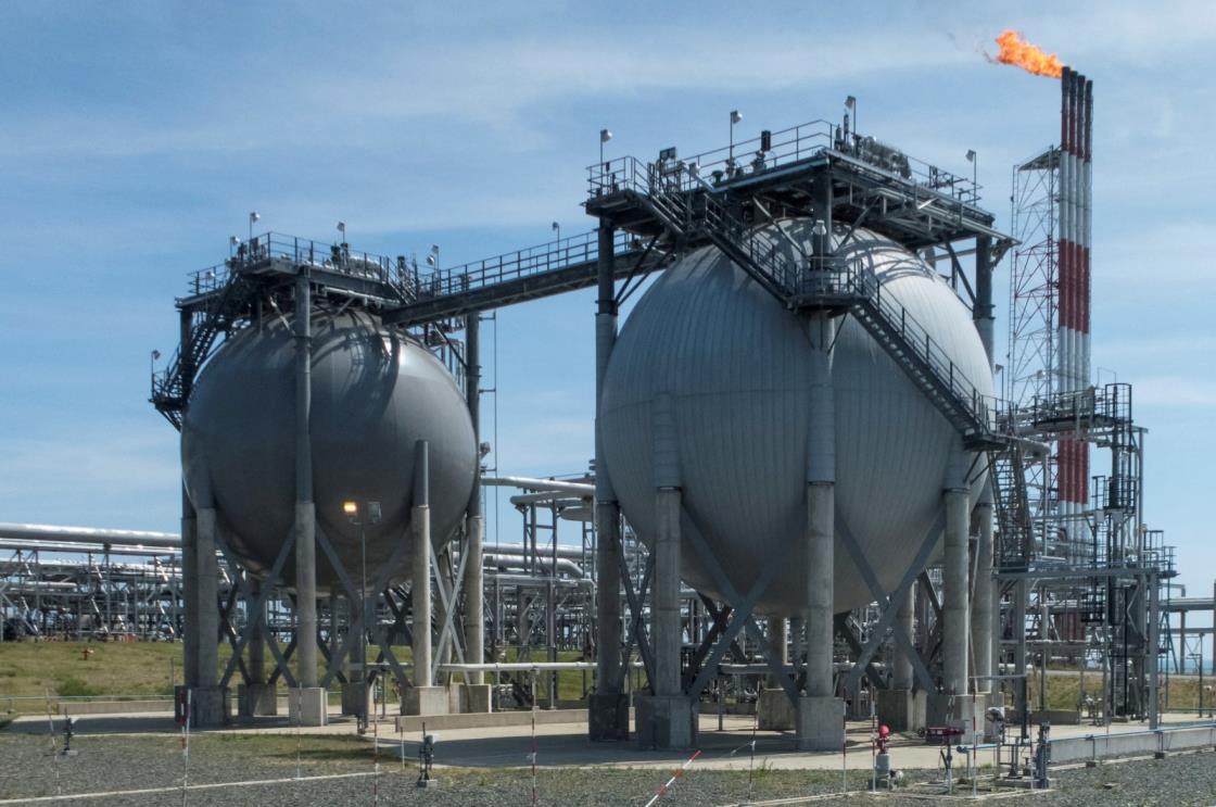 A general view of the liquefied natural gas plant operated by Sakhalin Energy at Prigorodnoye on the Pacific island of Sakhalin, Russia, July 15, 2021. (Reuters Photo)