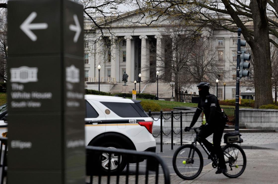 The exterior of the U.S. Department of Treasury building is seen as they joined other government financial institutions to bail out Silicon Valley Bank's account holders after it collapsed on March 13, 2023, in Washington, DC. (AFP Photo)