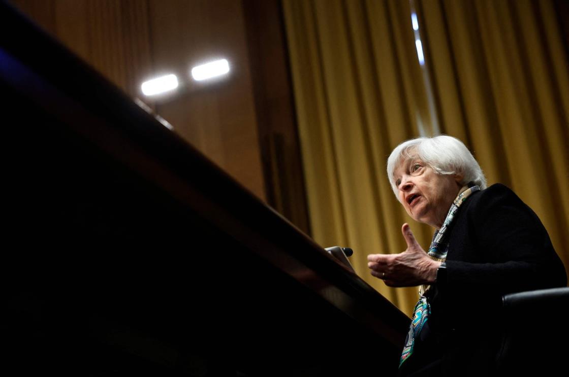 U.S. Treasury Secretary Janet Yellen takes questions on the Biden administration's plans following the collapse of two U.S. lenders, as she testifies before a Senate Finance Committee hearing on President Joe Biden's proposed budget request for fiscal year 2024, on Capitol Hill, in Washington, U.S., March 16, 2023. (Reuters Photo)