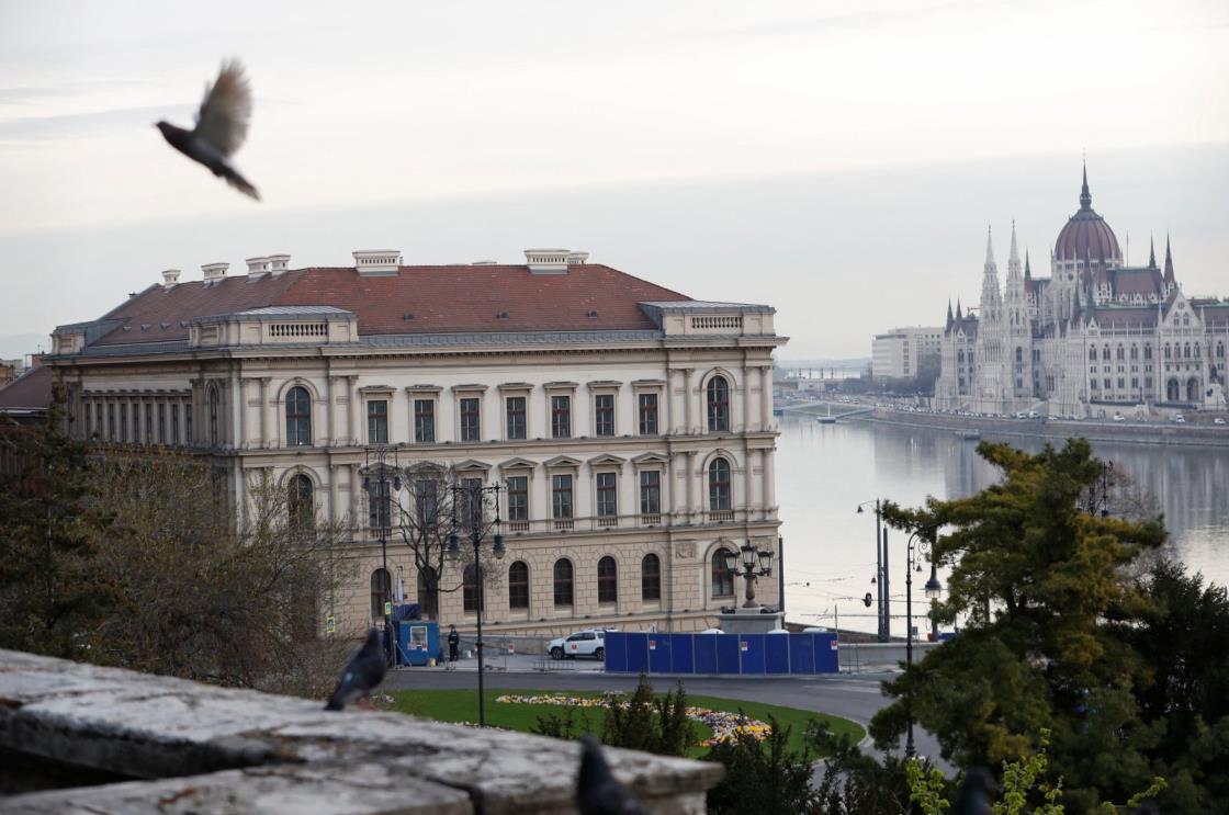 The headquarters of the Internatio<em></em>nal Investment Bank is pictured in Budapest, Hungary, April 13, 2023. (Reuters Photo)