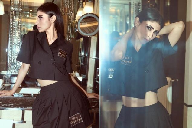 Mouni Roy Is an Absolute Style Queen Dressed in a Modest-looking Gucci Blazer Skirt Suit