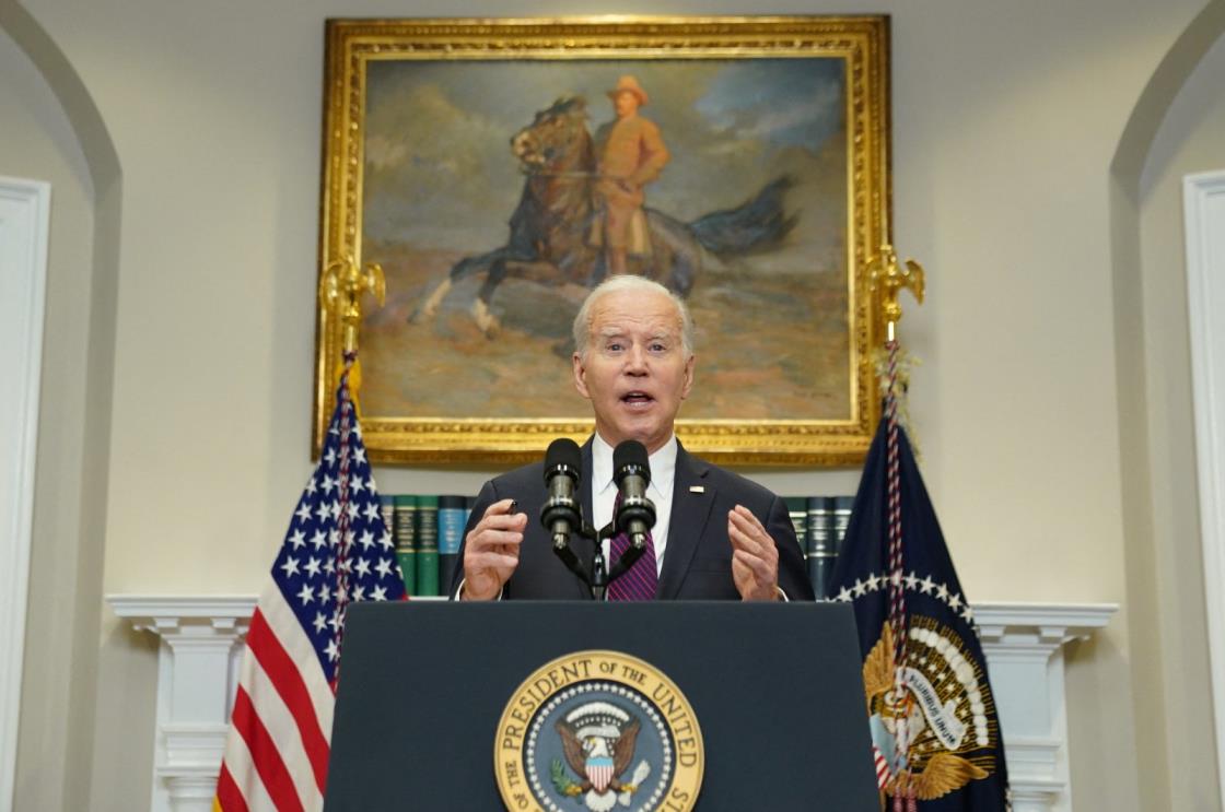 U.S. President Joe Biden speaks to reporters in the Roosevelt Room after holding debt limit talks with U.S. House Speaker Kevin McCarthy (R-CA), Senate Republican Leader Mitch McCo<em></em>nnell (R-KY) and Democratic co<em></em>ngressional leaders at the White House in Washington, U.S., May 9, 2023. (Reuters Photo)