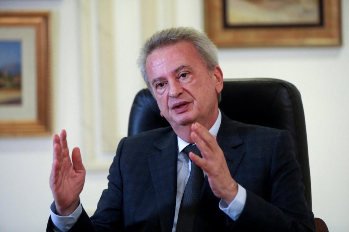 Lebanon's Central Bank Governor Riad Salameh speaks during an interview for Reuters Next conference, in Beirut, Lebanon, November 23, 2021. (Reuters Photo)