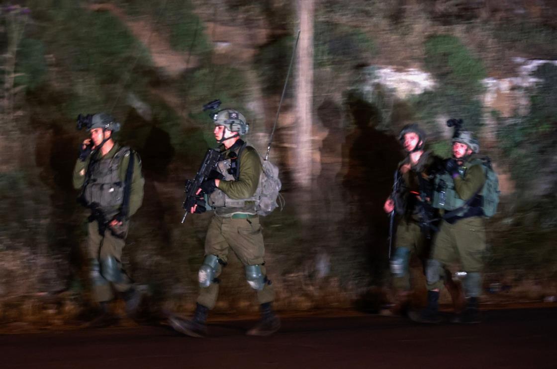 Israeli soldiers leave after a raid at the Balata refugee camp in the occupied West Bank city of Nablus, Palestine, May 22, 2023. (AFP Photo)