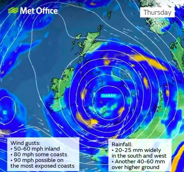 Met Office Deputy Chief Meteorologist, Chris Almond said flooding is a risk as the storm hits